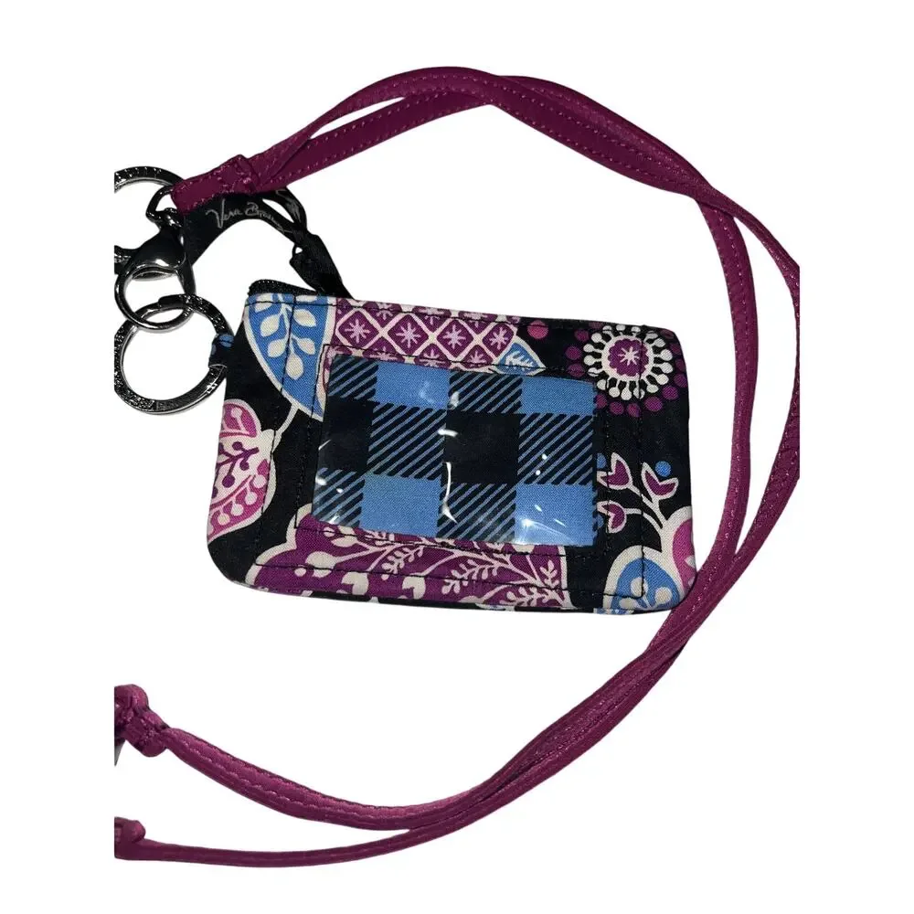 Vera Bradley ID/Card Holder Wristlet Removeable Lanyard 3x5 Keychain School Work